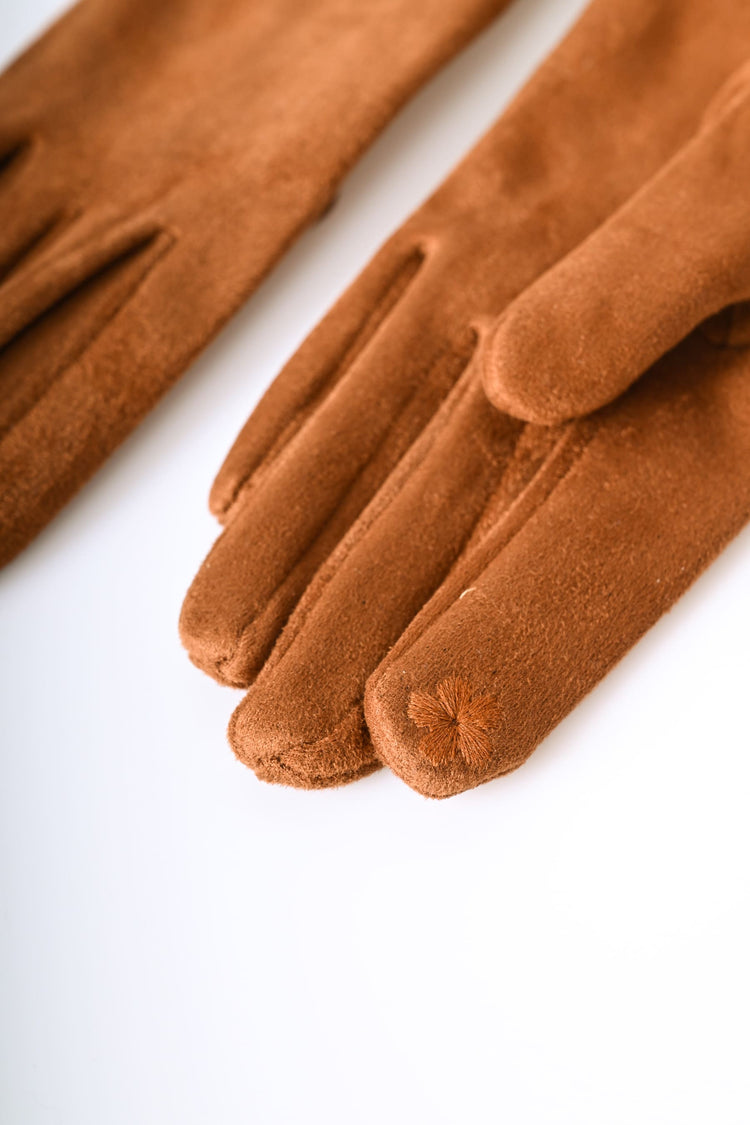 Guanti con risvolto in pied-de-poule