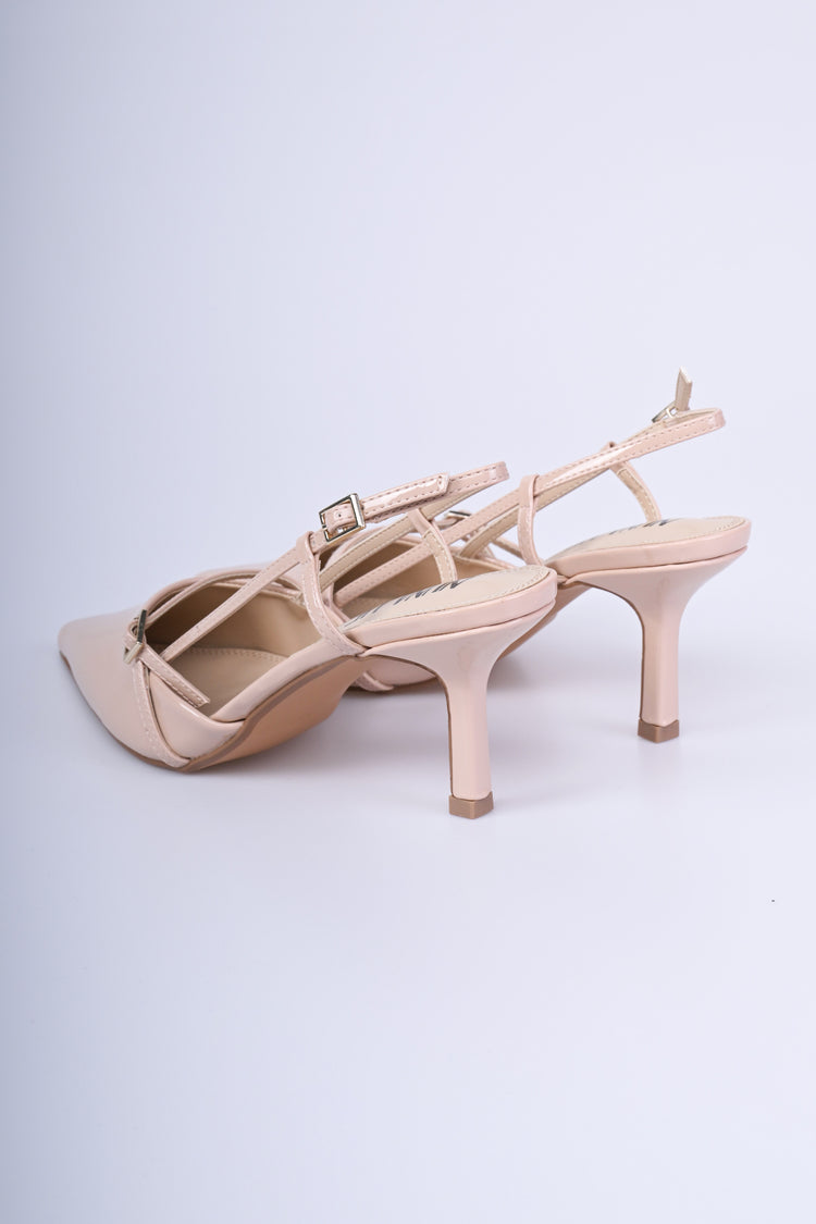 Décolleté slingback con fibbie