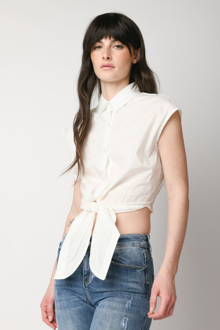 Camicia crop con nodo
