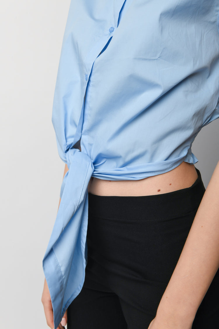 Camicia in cotone con fiocco