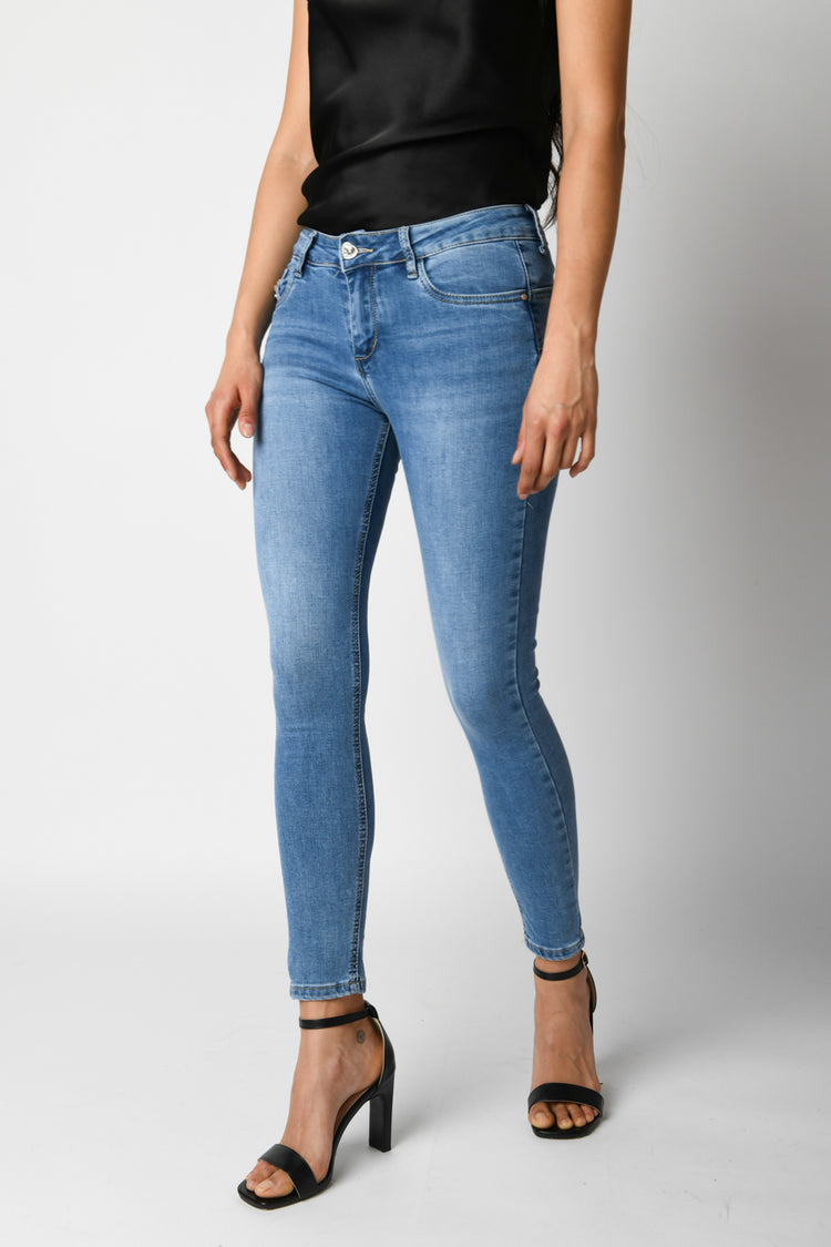 Jeans skinny con strass