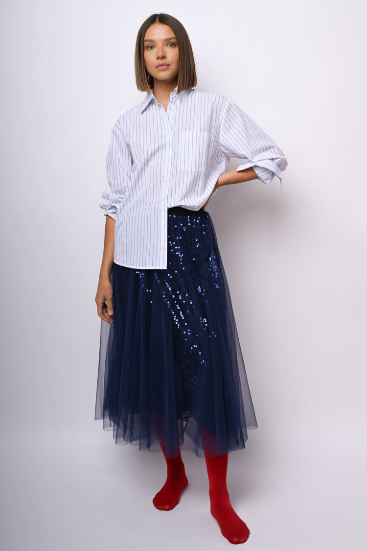 Camicia in cotone gessato