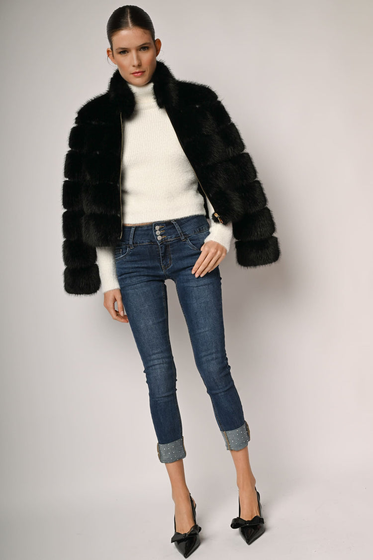 Jeans skinny con strass allorlo