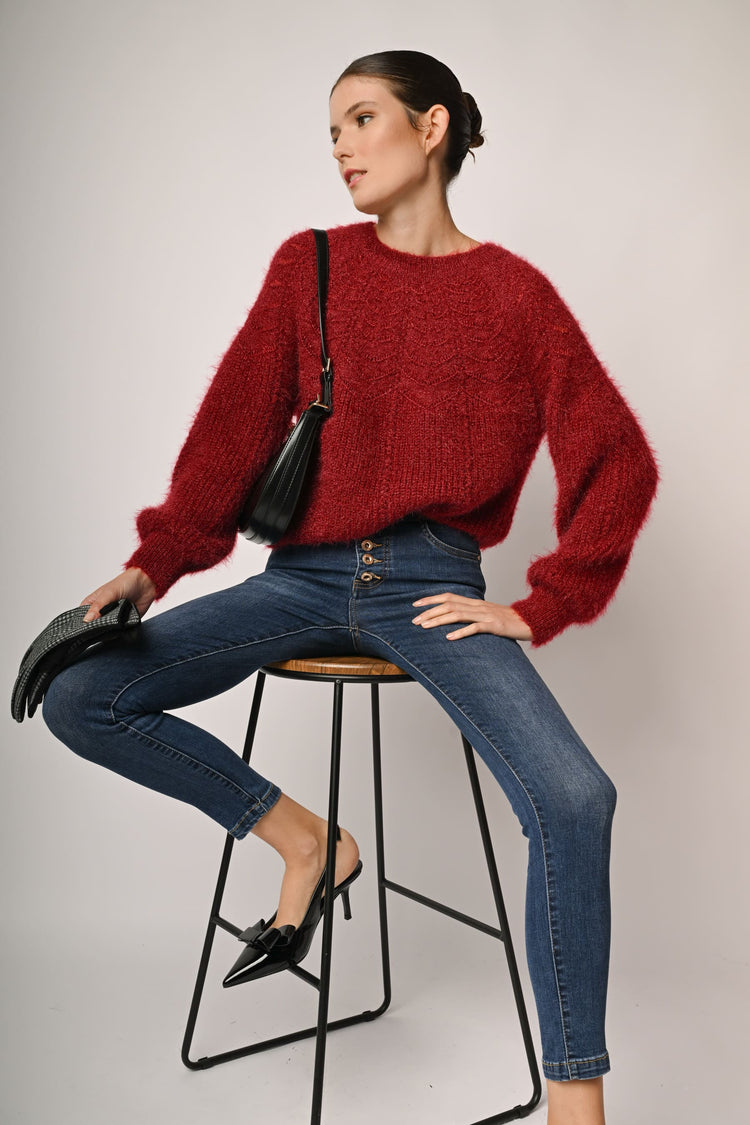 Jeans skinny con bottoni