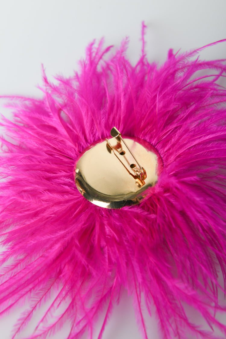 Spilla a fiore con piume