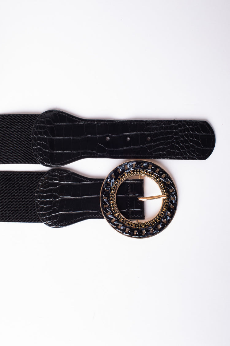 Cintura elastica con fibbia tonda