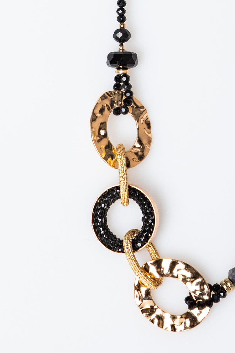 Collana lunga a cerchi bicolor