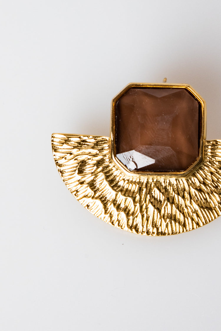 Orecchini a mezzaluna con cristallo