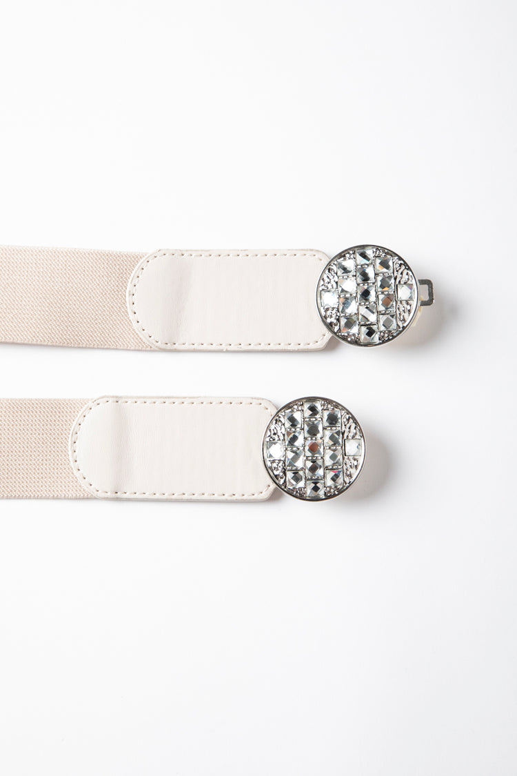 Cintura elastica con doppia fibbia gioiello