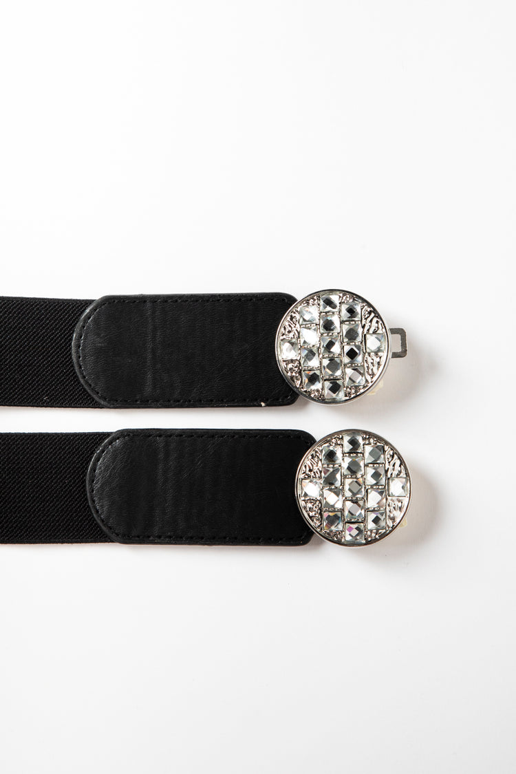Cintura elastica con doppia fibbia gioiello