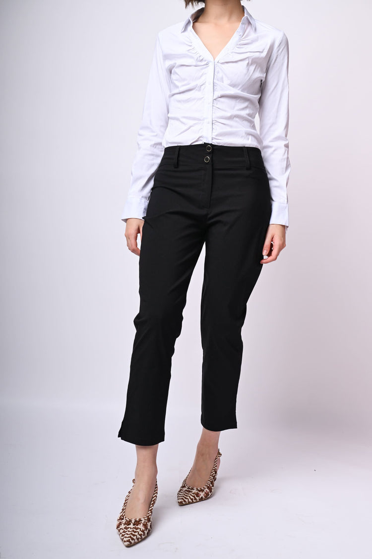 Pantaloni misto viscosa con spacchetti