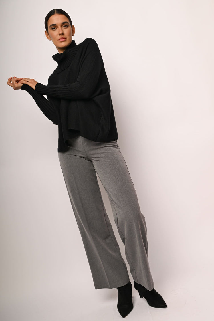 Pantaloni palazzo misto viscosa