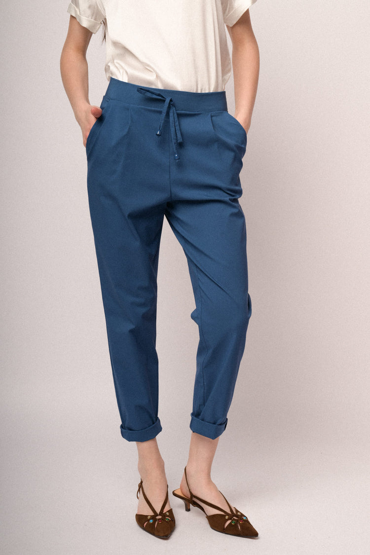 Pantaloni baggy con coulisse regolabile blu