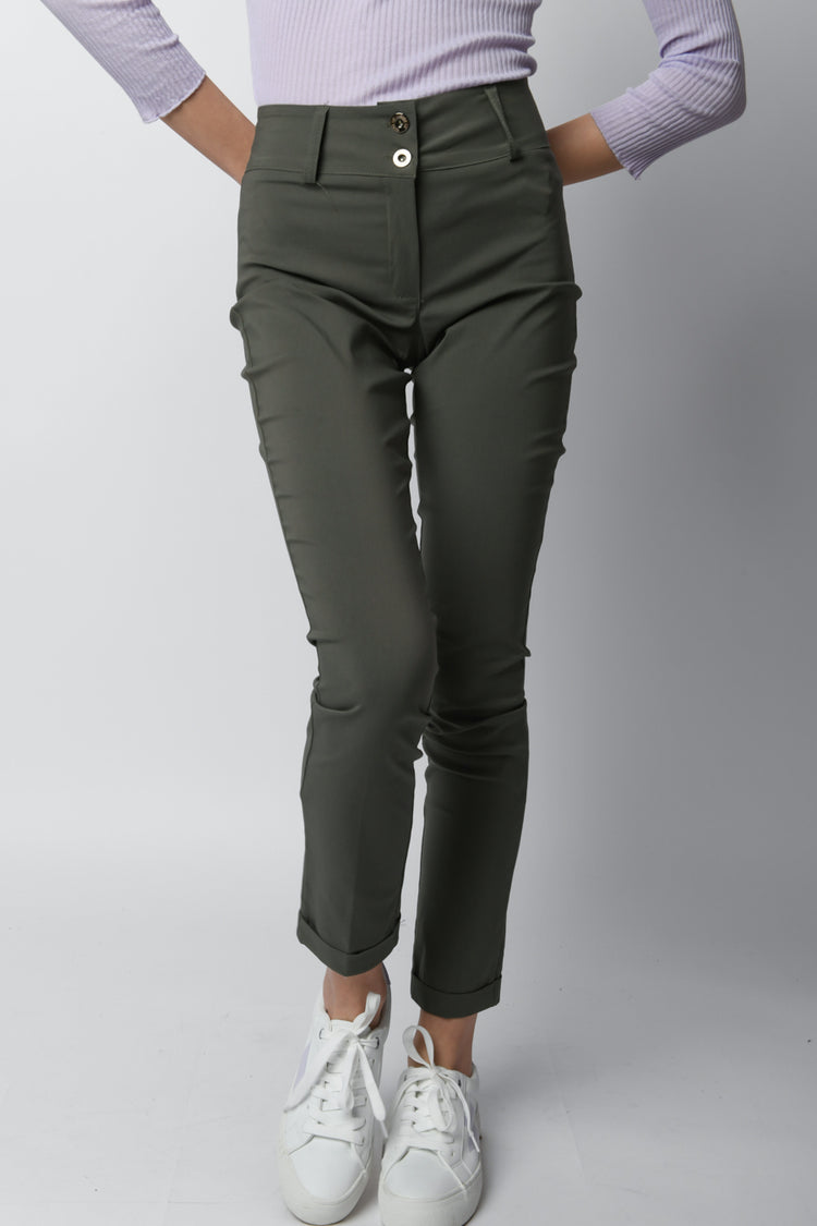 Pantaloni misto viscosa stretch