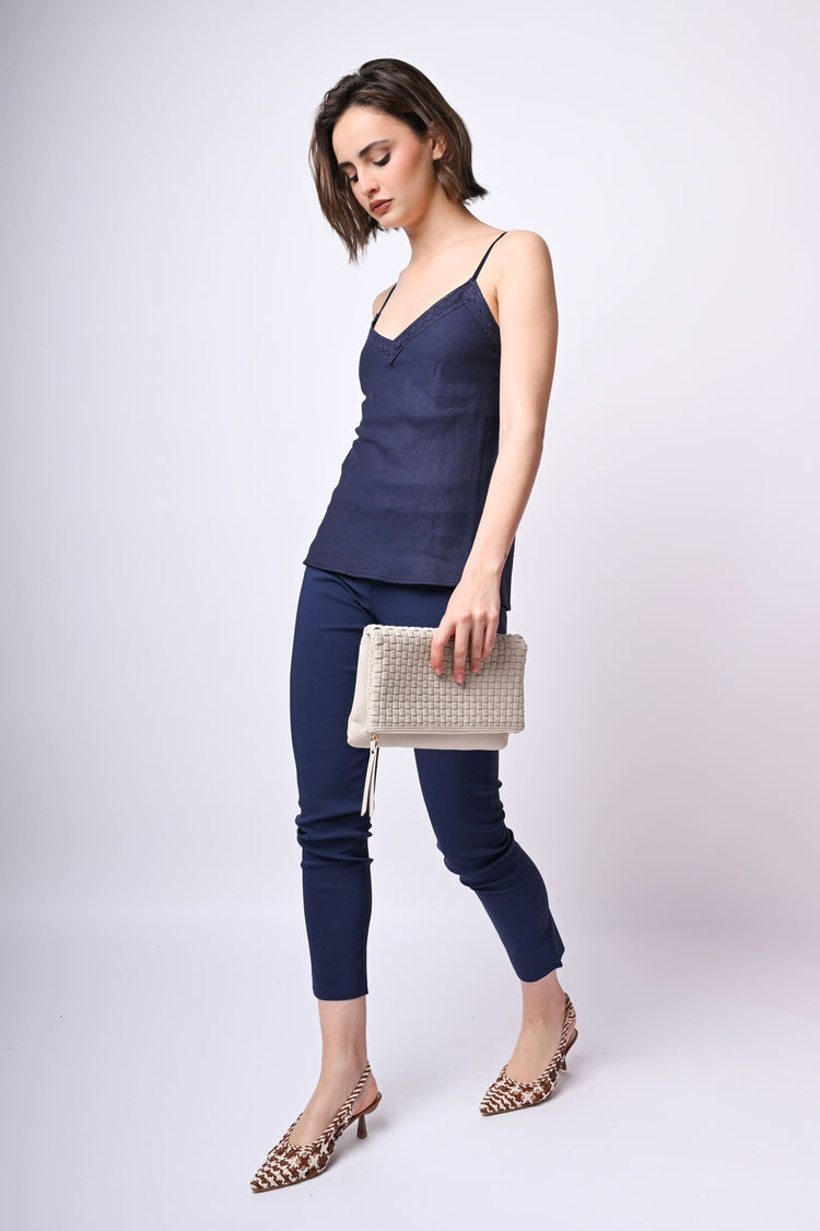 Pantaloni skinny misto viscosa