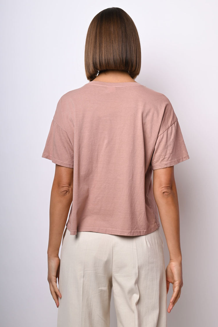 T shirt con fiocchi in strass