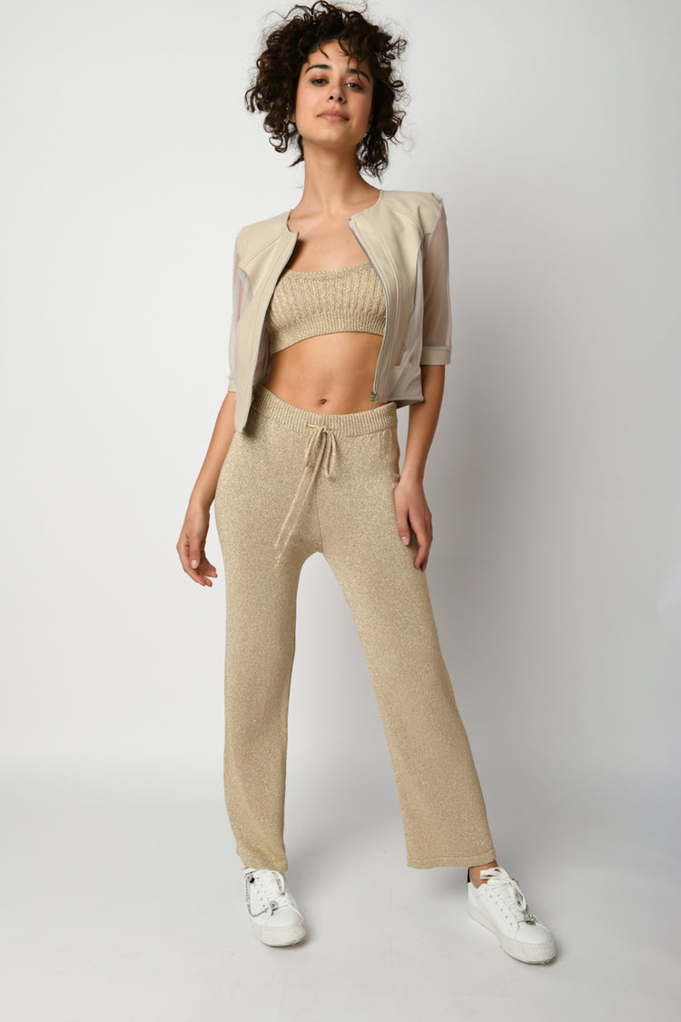 Pantaloni in maglia lurex