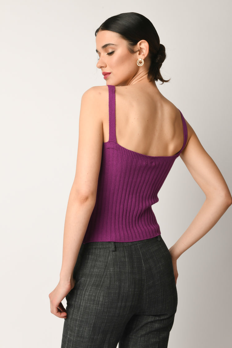 Top in maglia a costine