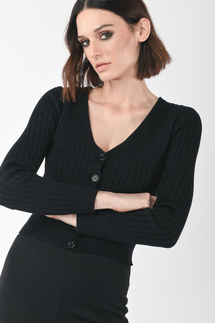 Cardigan crop a costine