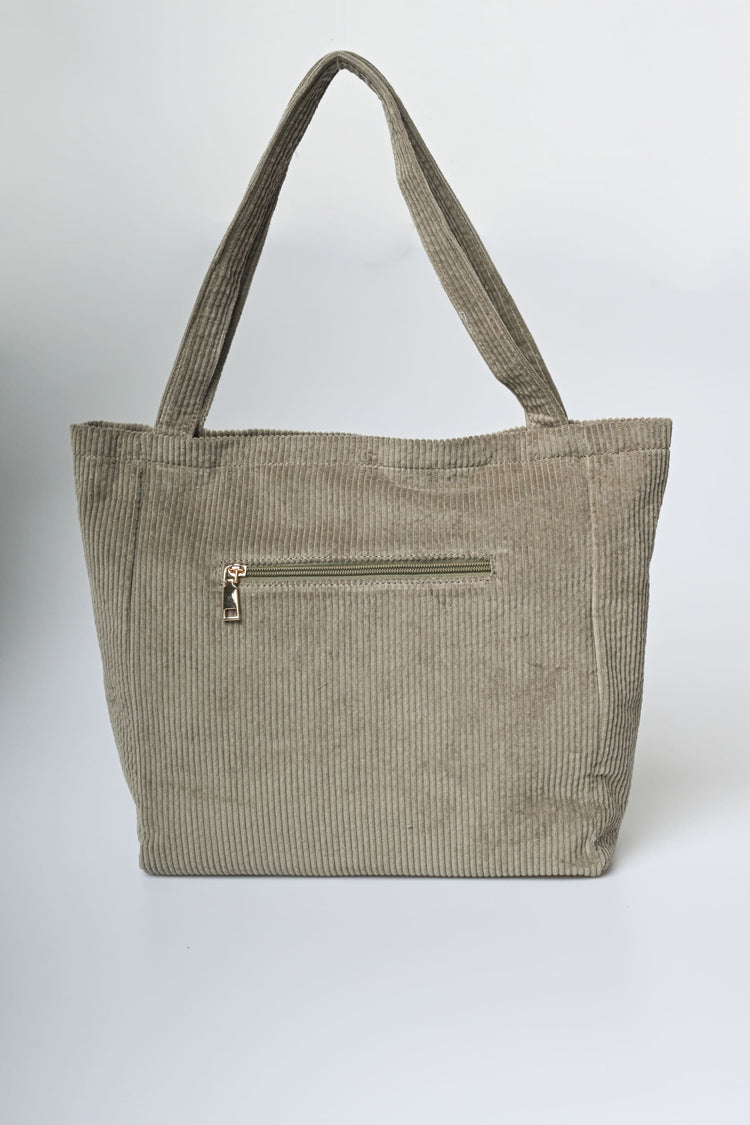 Borsa tote in velluto a coste