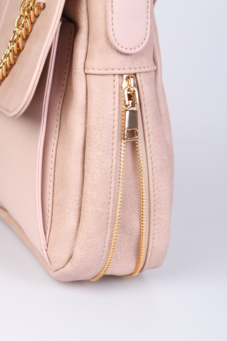 Borsa con catenella e zip