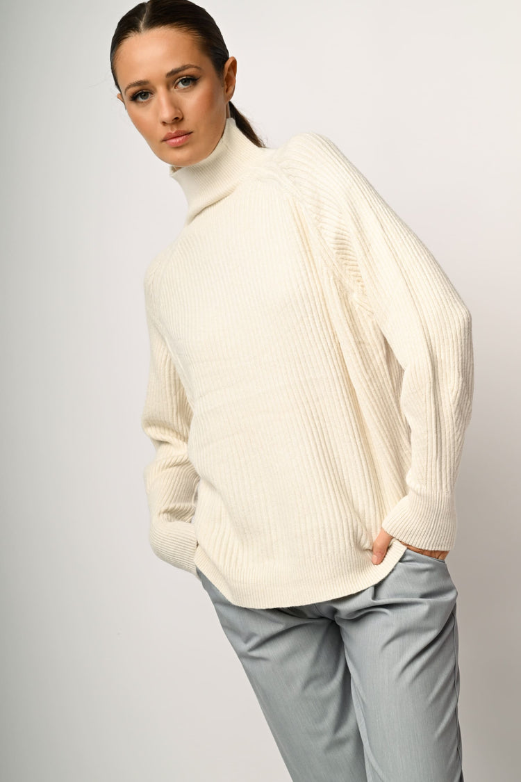 Lupetto in maglia a costine