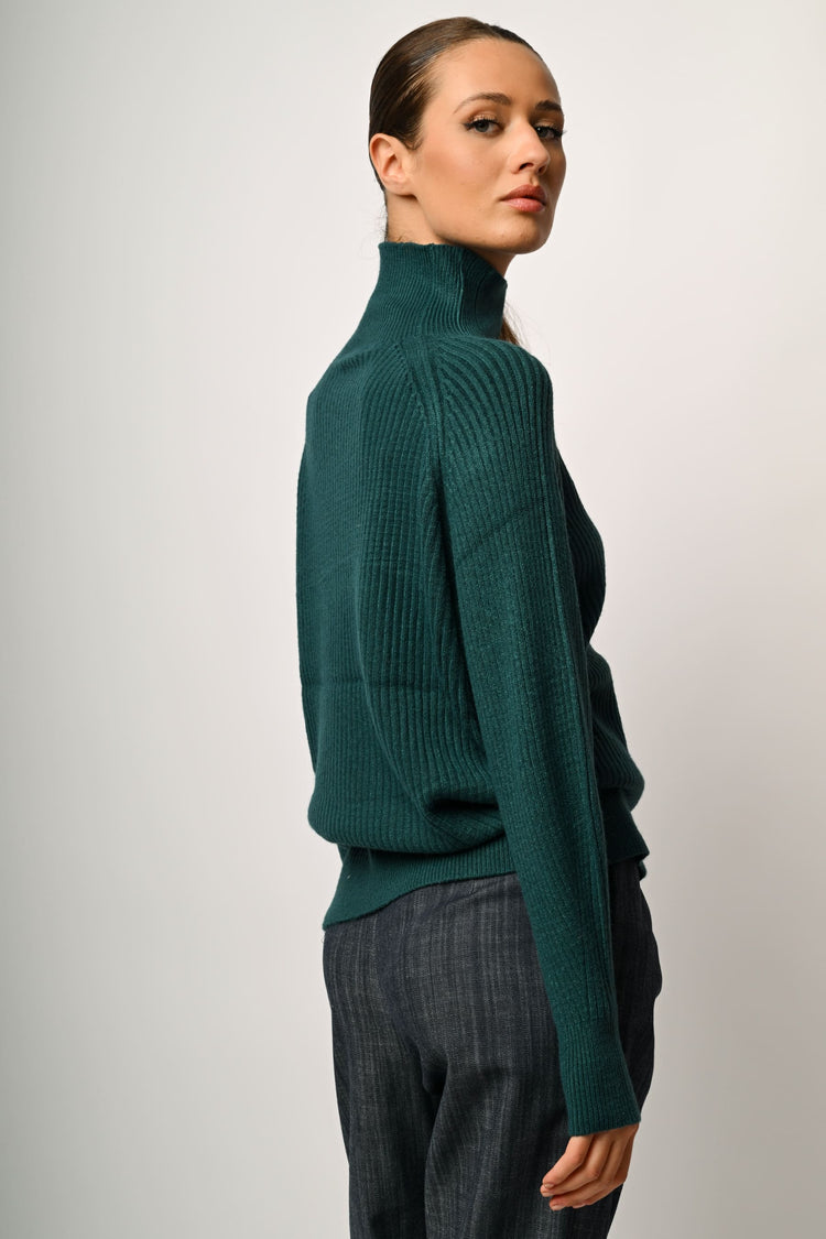 Lupetto in maglia a costine