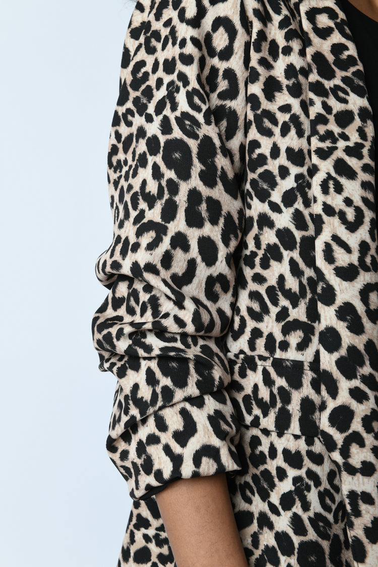 Blazer oversize a stampa leopardata