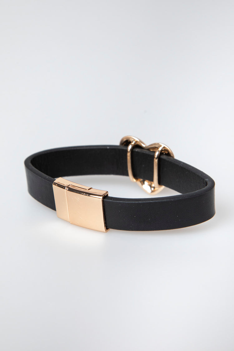 Bracciale in similpelle con cuore