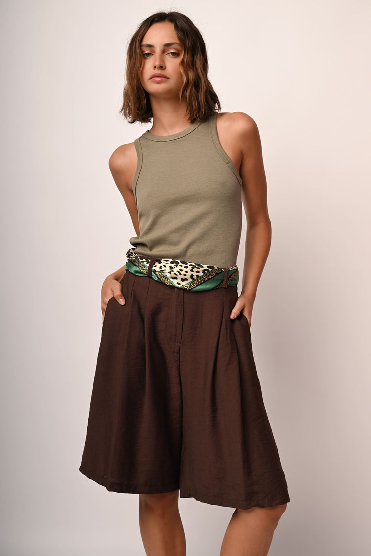 Canotta in maglia a costine