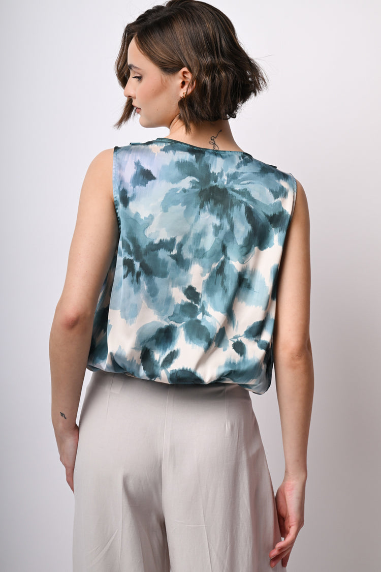 Top con stampa floreale astratta