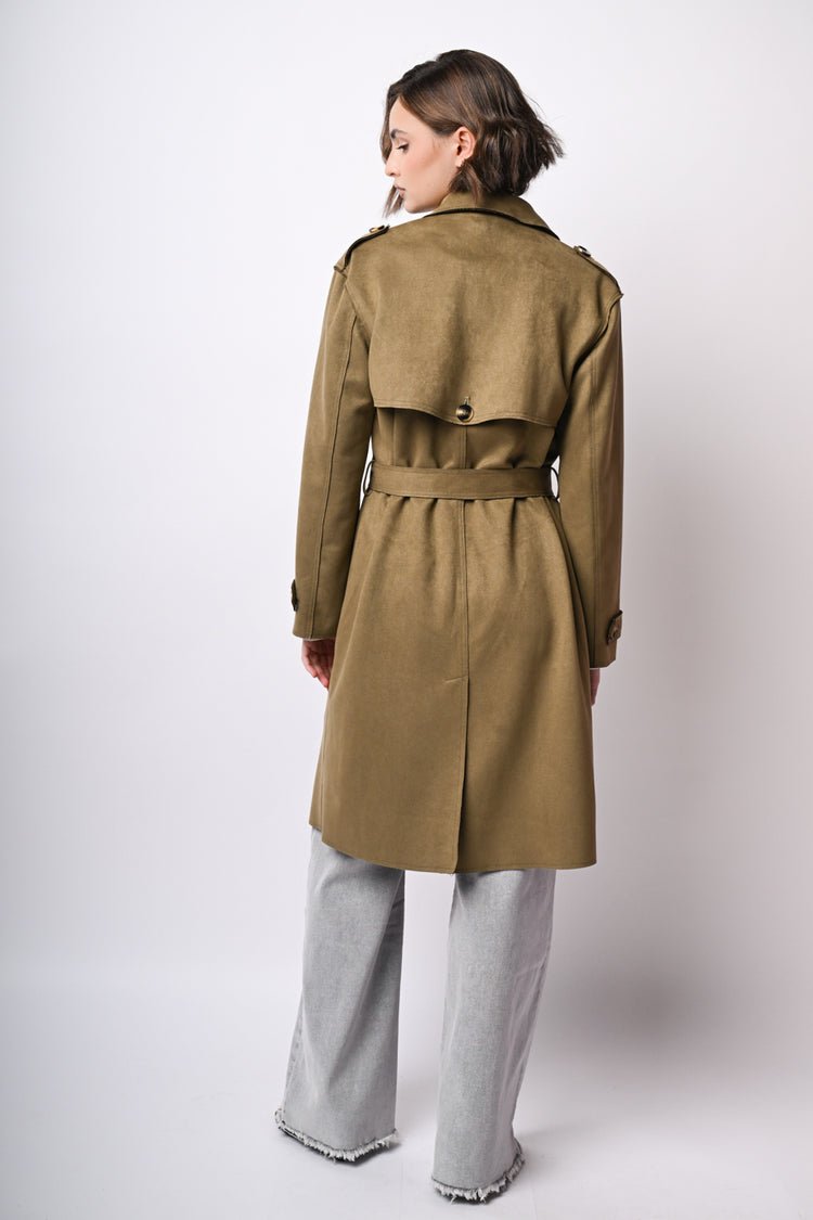 Trench in faux suede