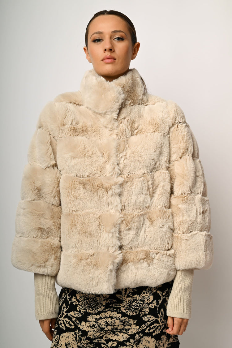 Giacca in faux fur trapuntata