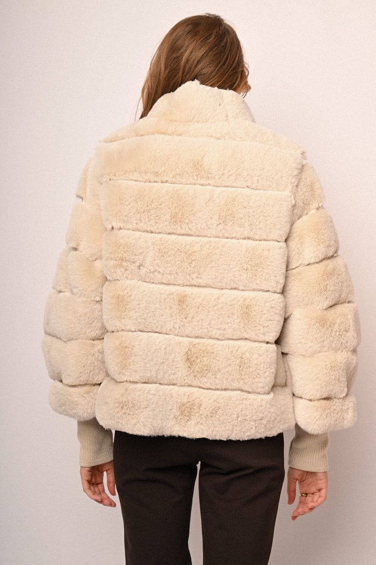 Giacca in faux fur matelassé