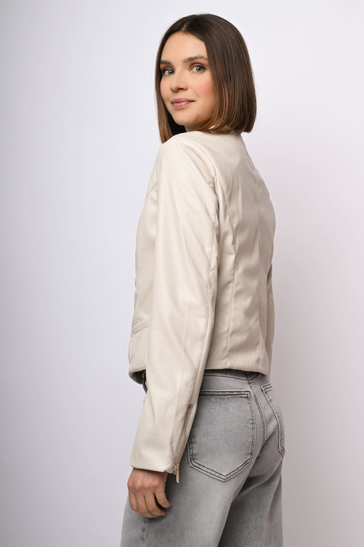 Giacca in similpelle con zip