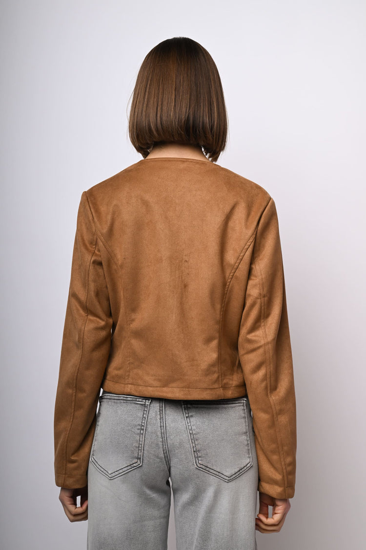 Giacca in faux suede con zip