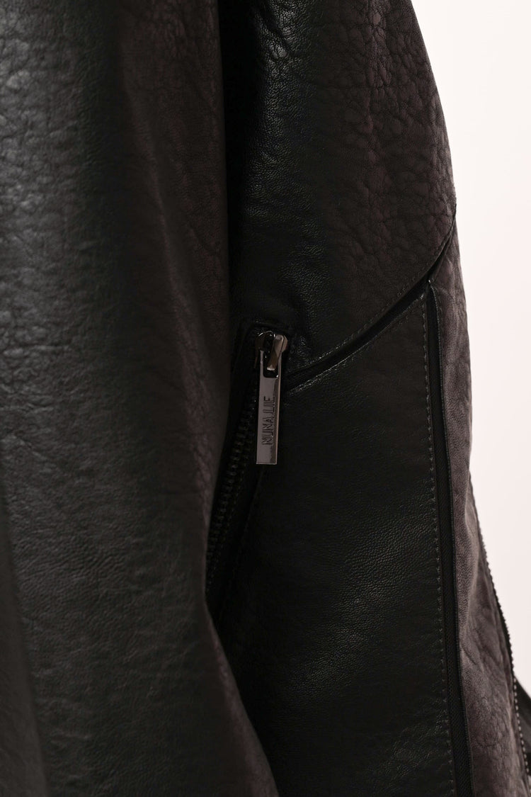 Giacca stile biker in similpelle
