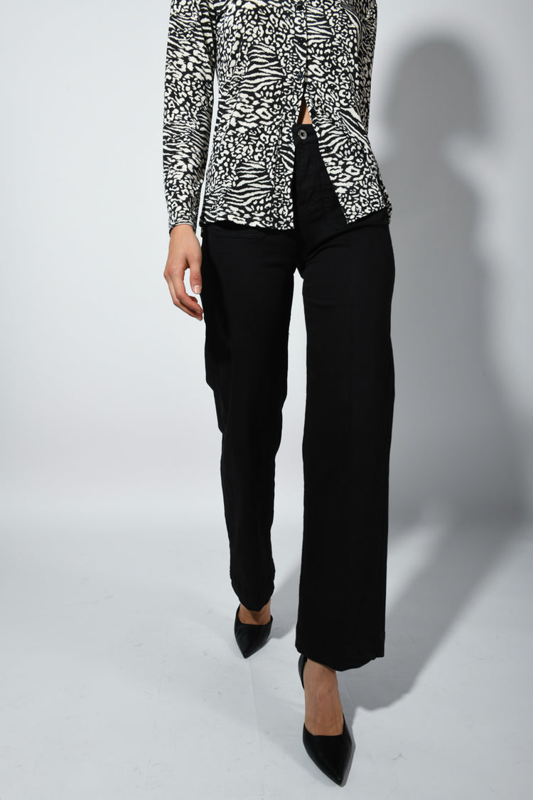 Pantaloni palazzo in cotone stretch