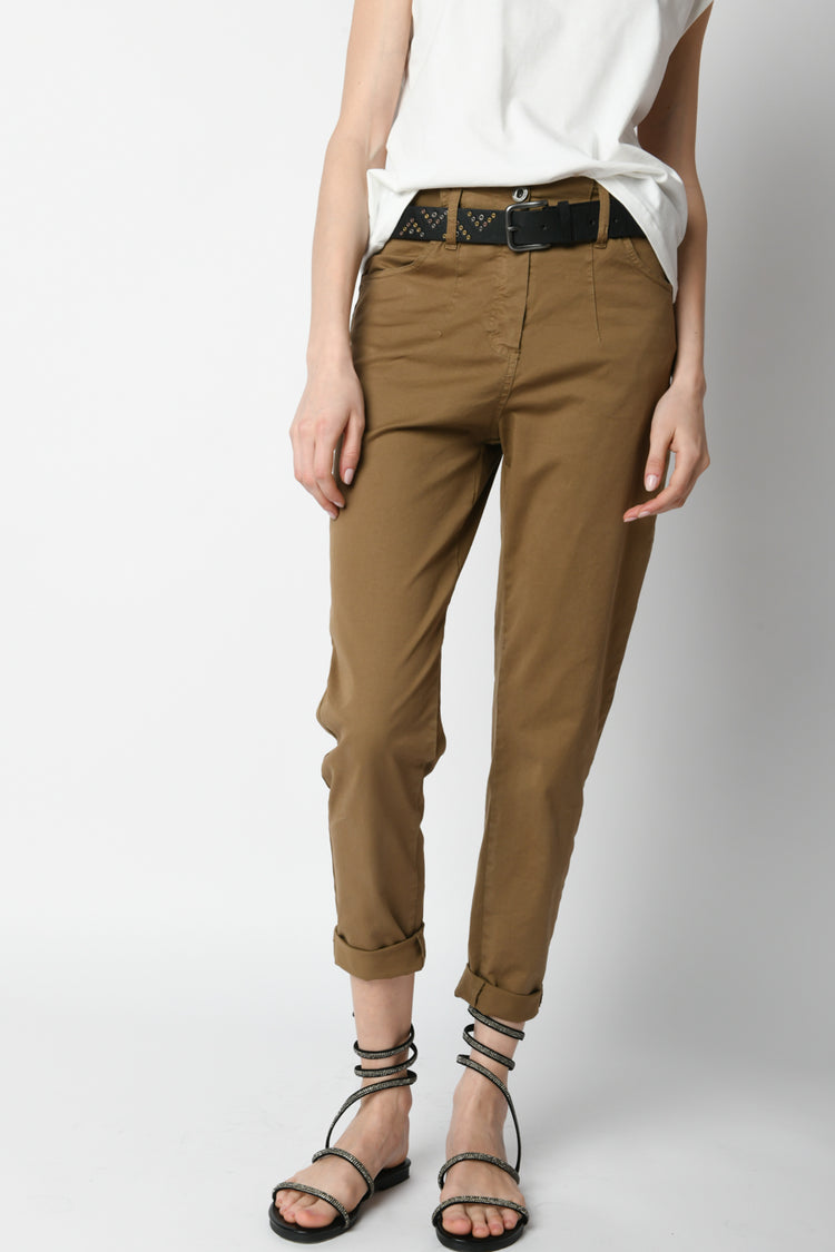 Pantaloni in cotone con cintura