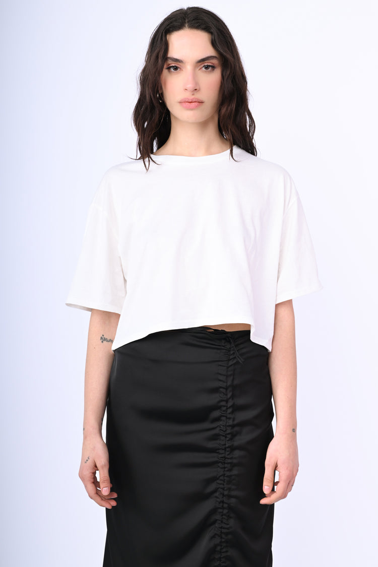 T-shirt crop in cotone