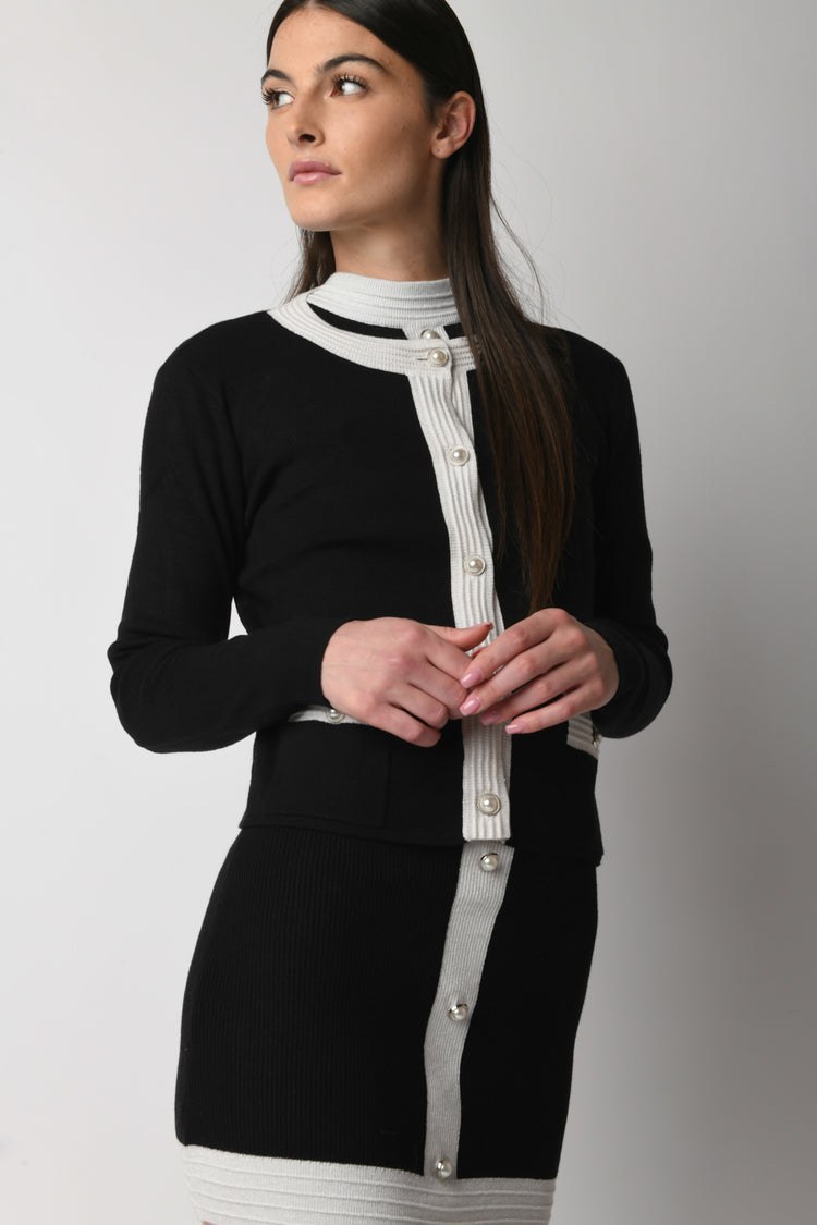 Cardigan con bottoni gioiello