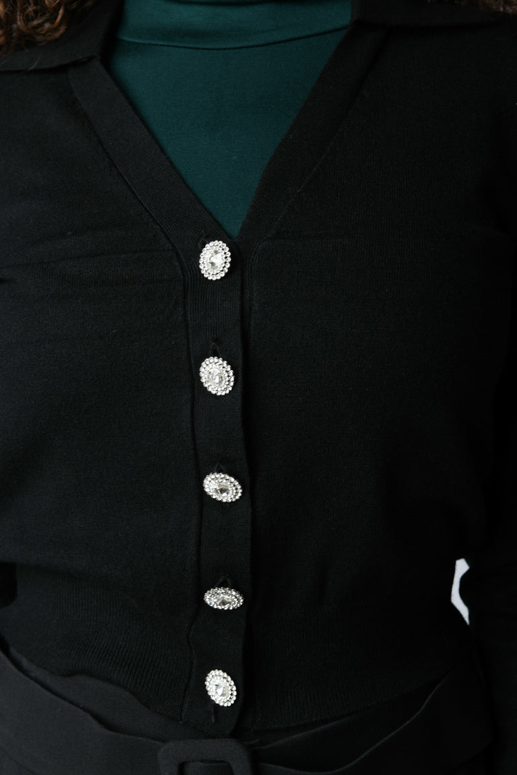 Cardigan con maniche a sbuffo