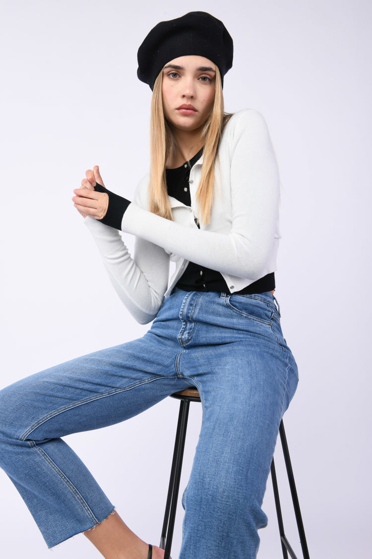 Cardigan con bottoni gioiello