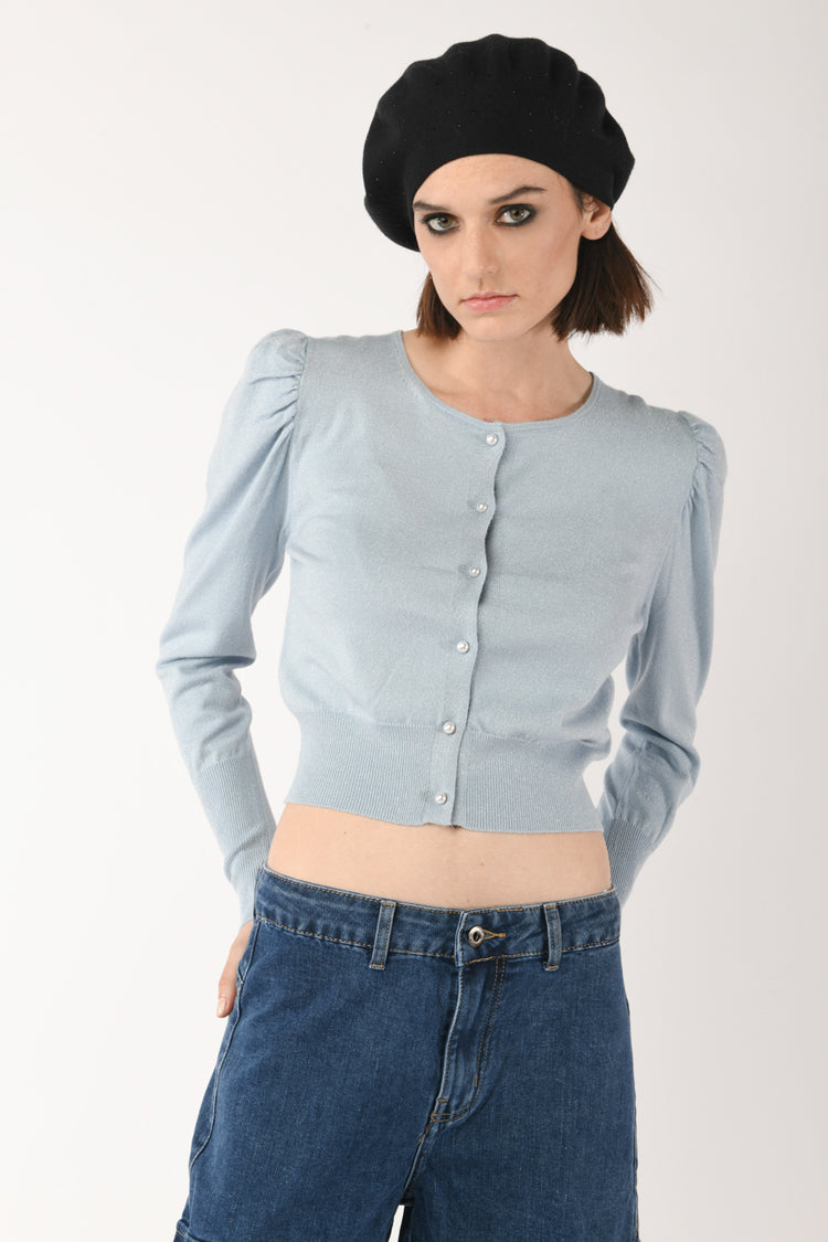 Cardigan in maglia lurex