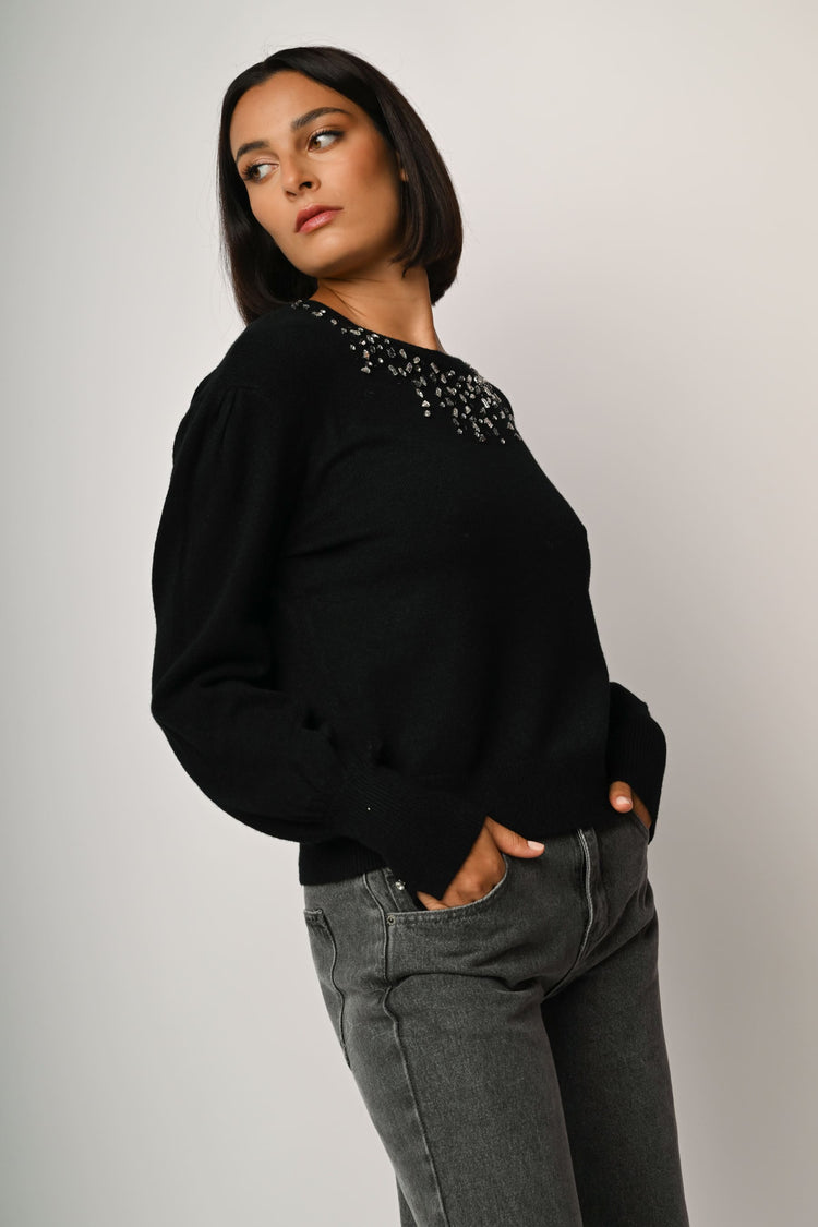 Pull con decorazione strass