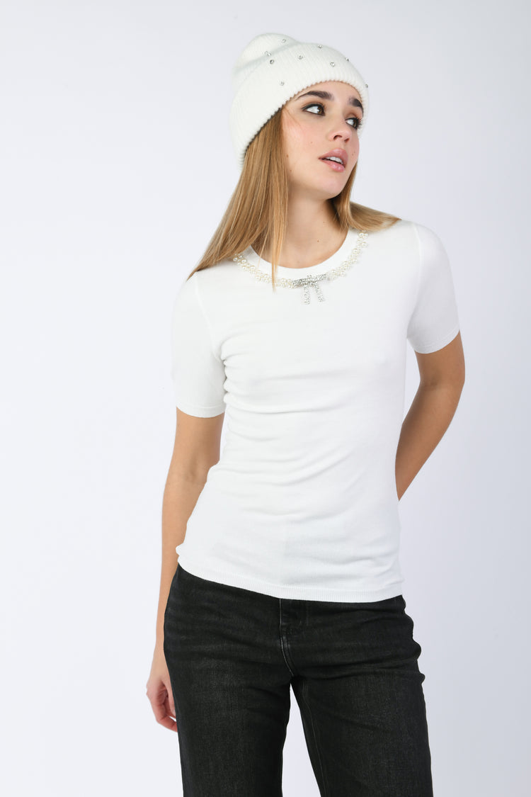 Pull con decorazione gioiello