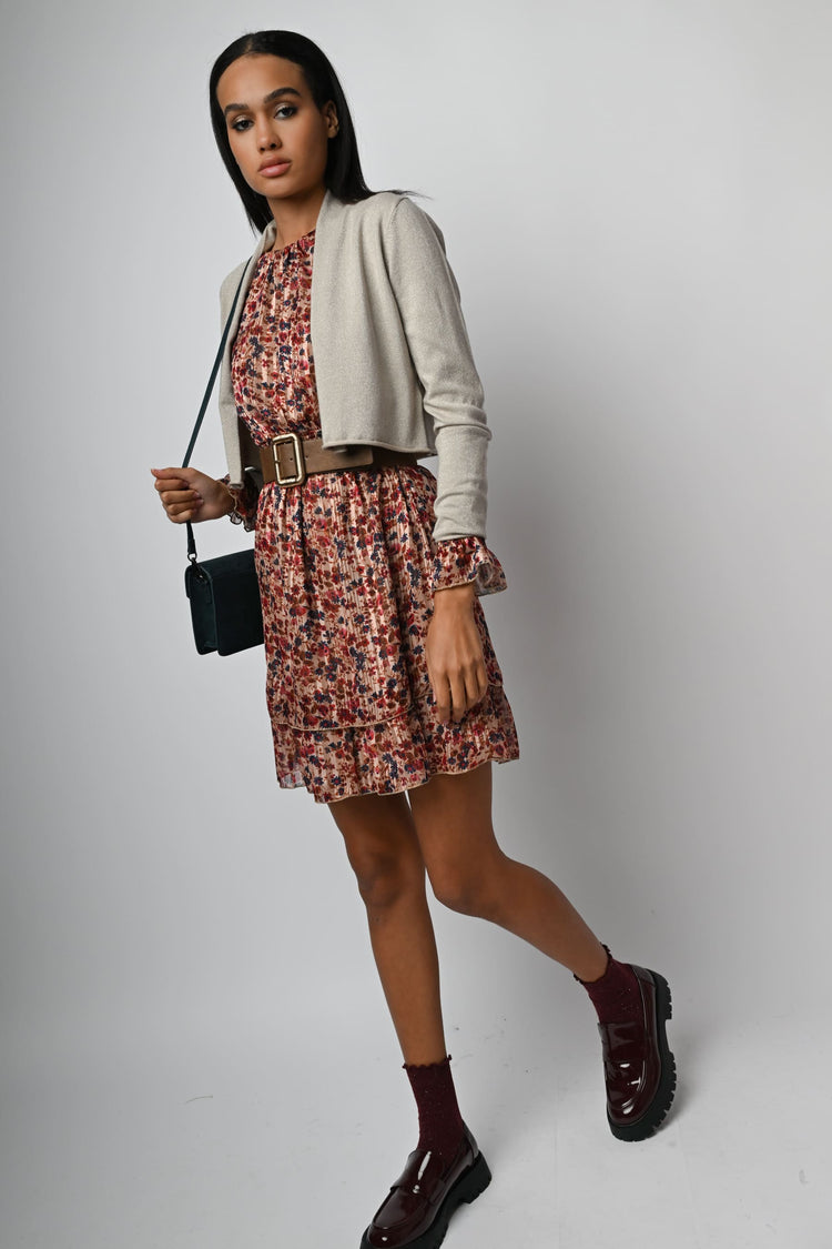 Cardigan crop in maglia lurex