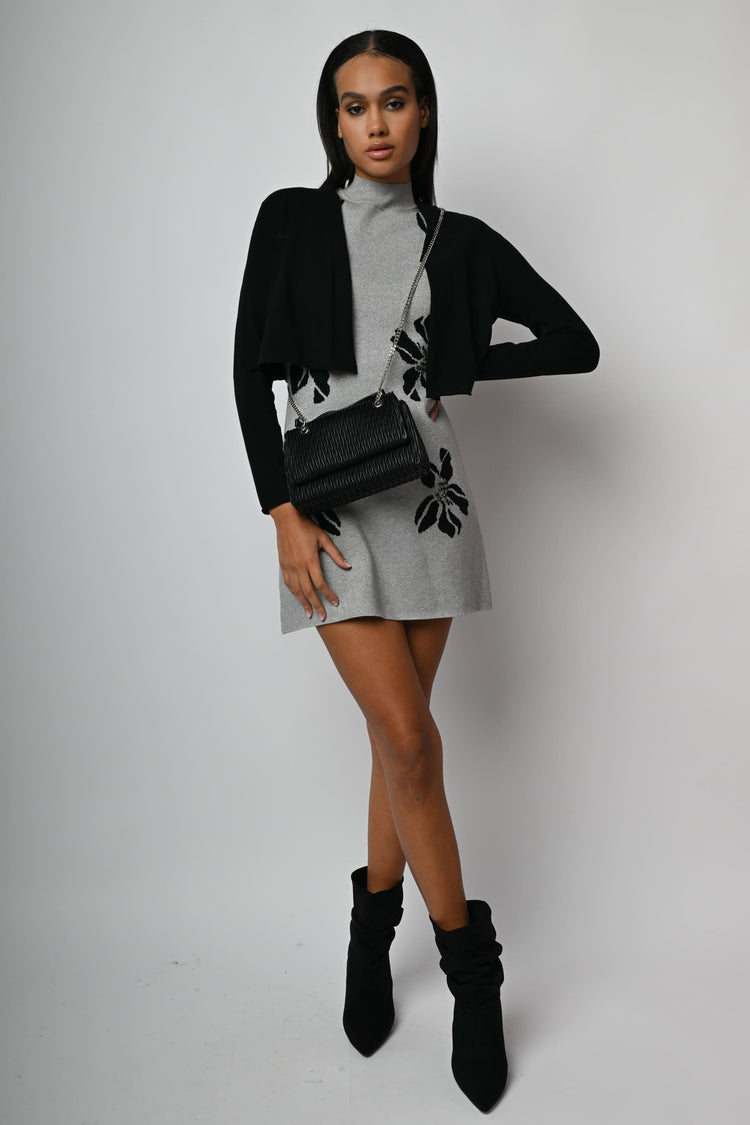 Cardigan crop in maglia lurex