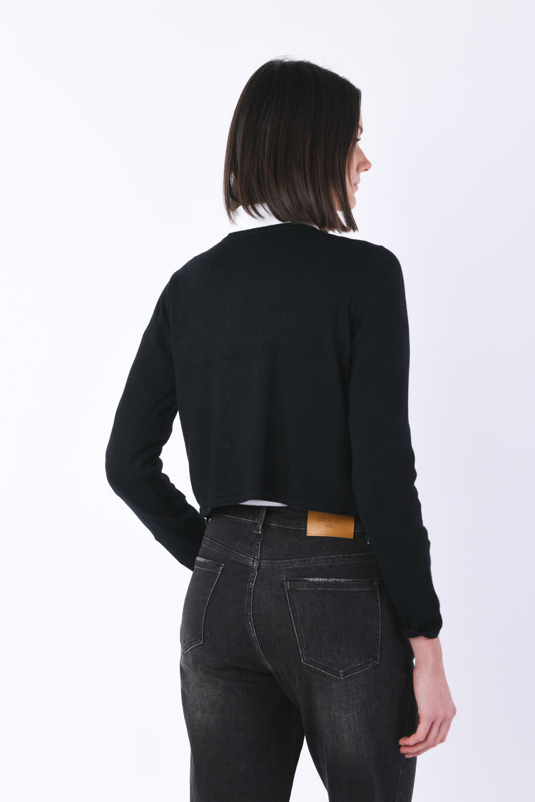 Cardigan con strass decorativi