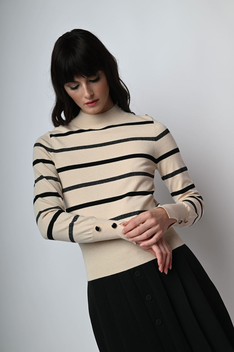 Lupetto in maglia lurex a righe